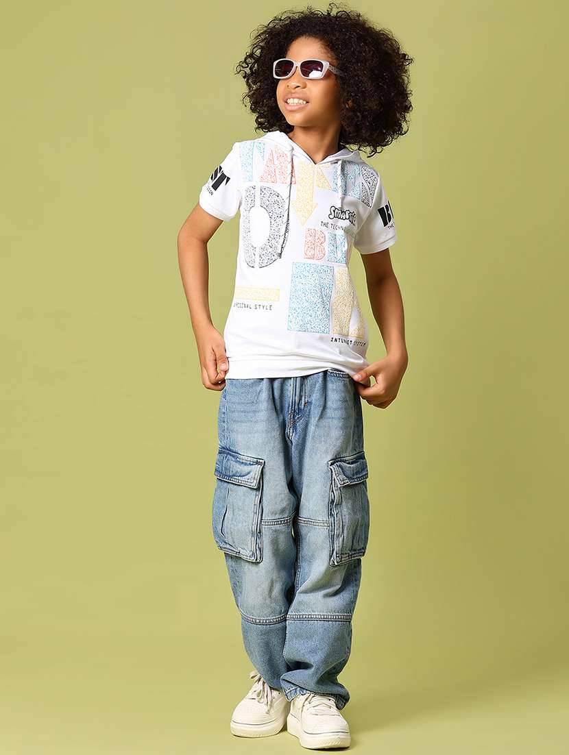 boys printed short sleeve hooded t-shirt - 21906415 - Standard Image - 5