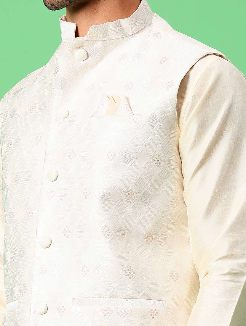 men long sleeve kurta and pyjama set with jacket - 21906467 -  Standard Image - 3