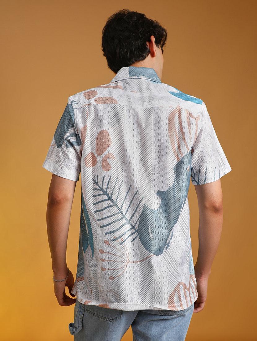 men printed short sleeve regular fit casual shirt - 21906566 - Standard Image - 3