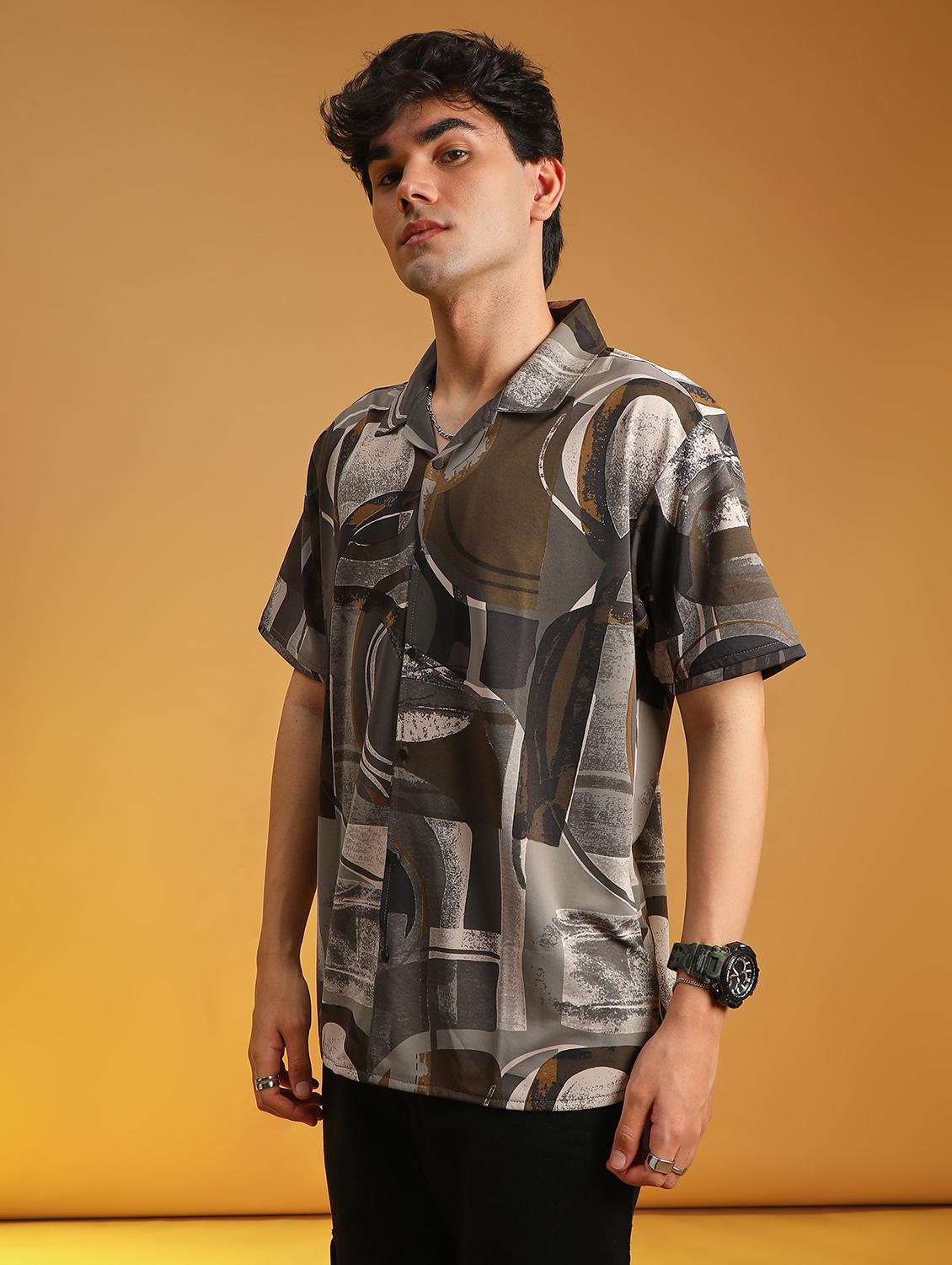 olive cotton casual shirt - 21906567 - Standard Image - 5