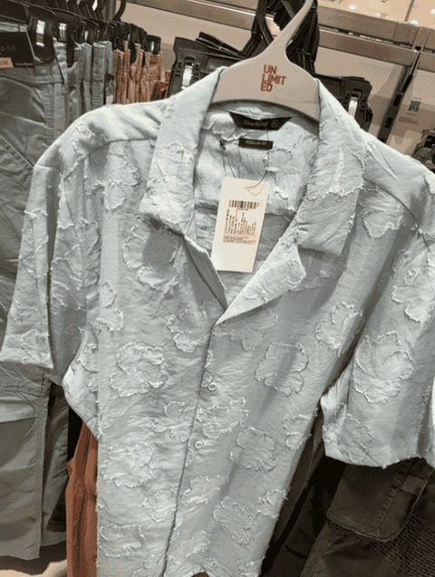 sky blue jacquard casual shirt - 21906626 -  Zoom Image - 0