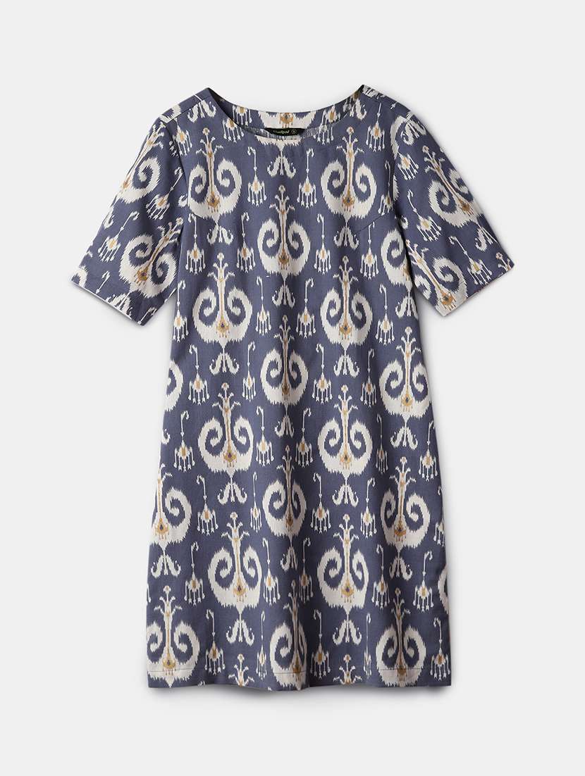 women ikat printed short sleeve a-line kurti - 21906657 - Standard Image - 3