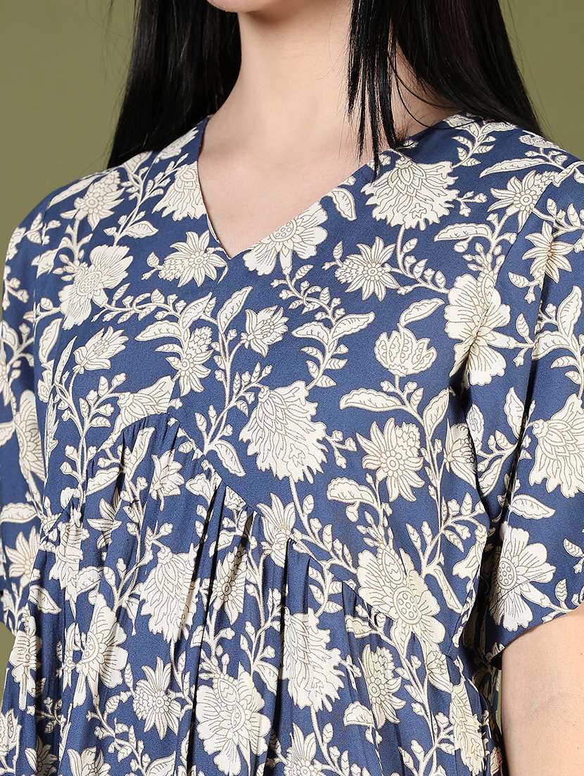 women floral print short sleeve tiered dress - 21906662 - Standard Image - 5