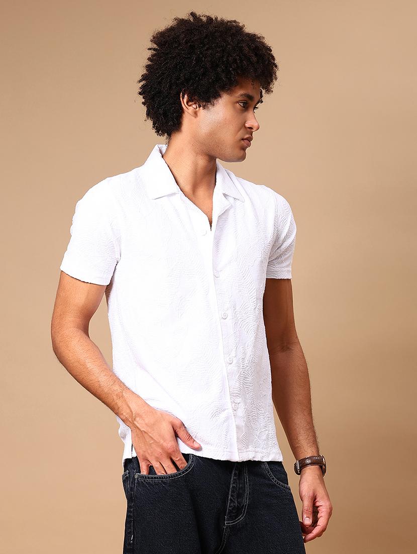 men self design short sleeve casual fit casual shirt - 21906743 - Standard Image - 3
