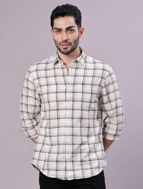 men checkered collared long sleeve shirt - 21906763 -  Standard Image - 0
