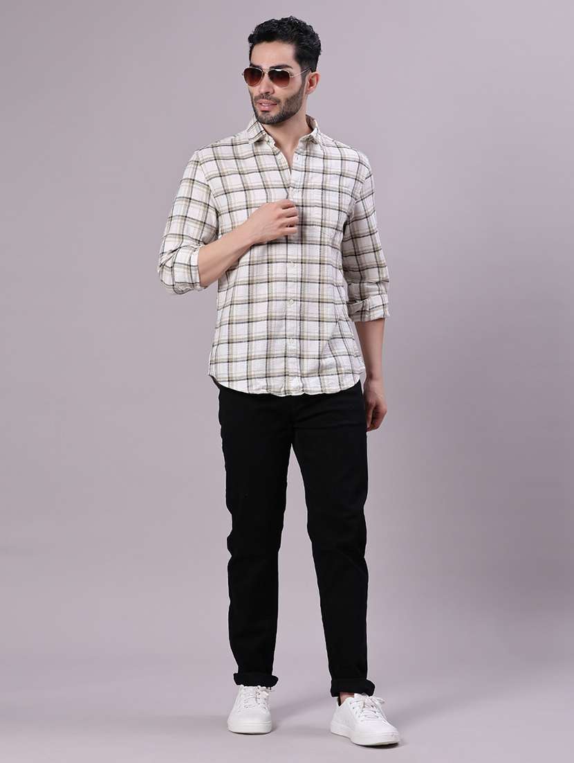men checkered collared long sleeve shirt - 21906763 -  Standard Image - 3