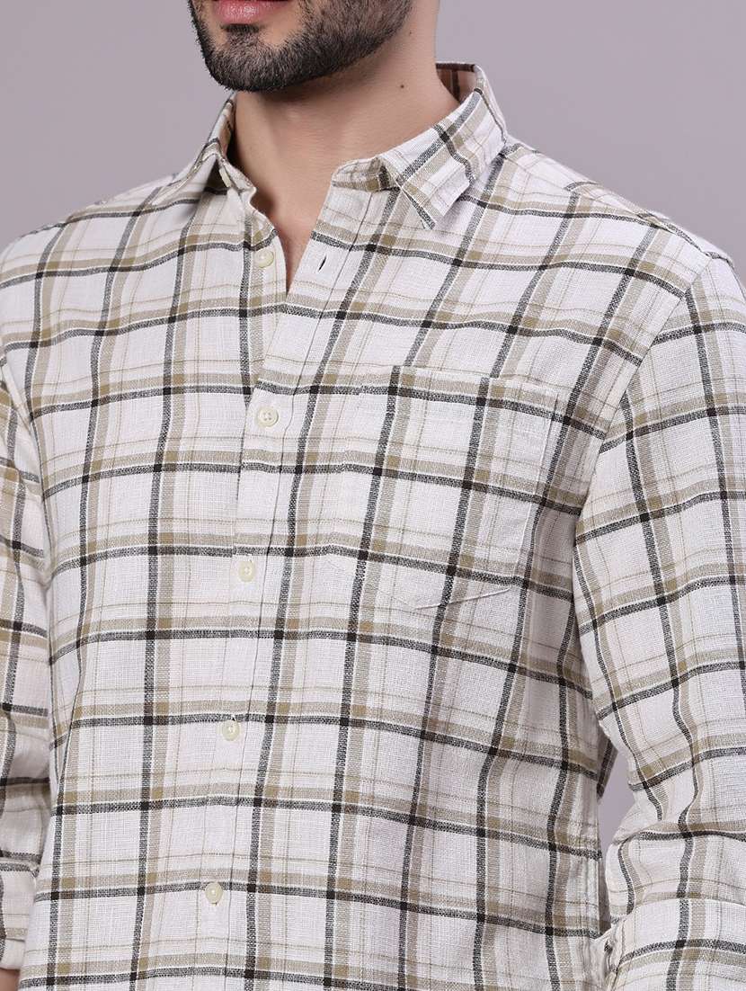 men checkered collared long sleeve shirt - 21906763 -  Standard Image - 5