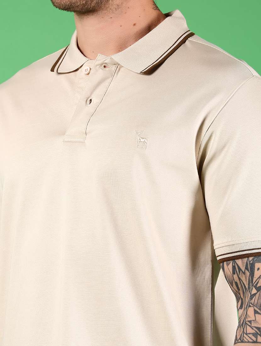 men solid short sleeve polo t-shirt - 21906777 -  Standard Image - 3