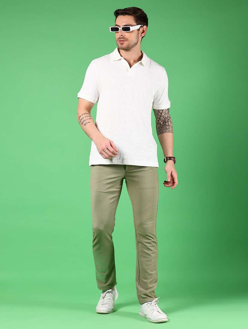 men solid md rise casual chinos  - 21906789 -  Standard Image - 5