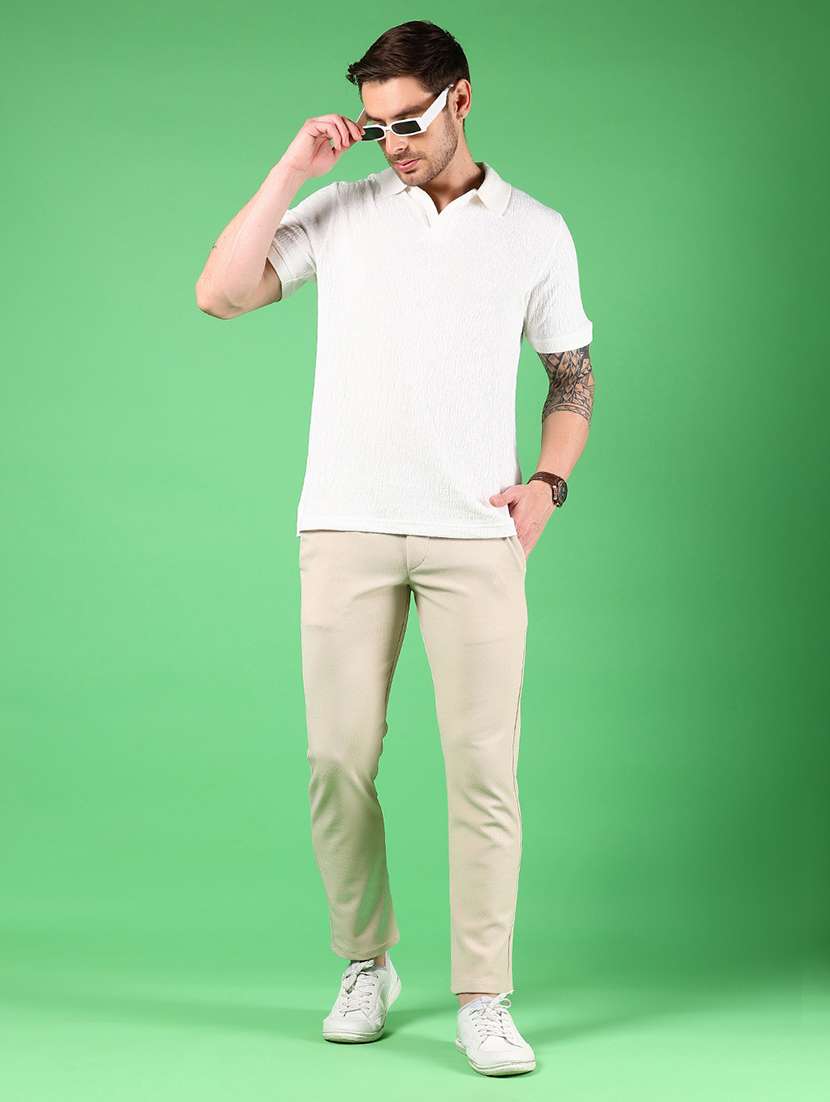 men solid md rise casual chinos  - 21906790 -  Standard Image - 5