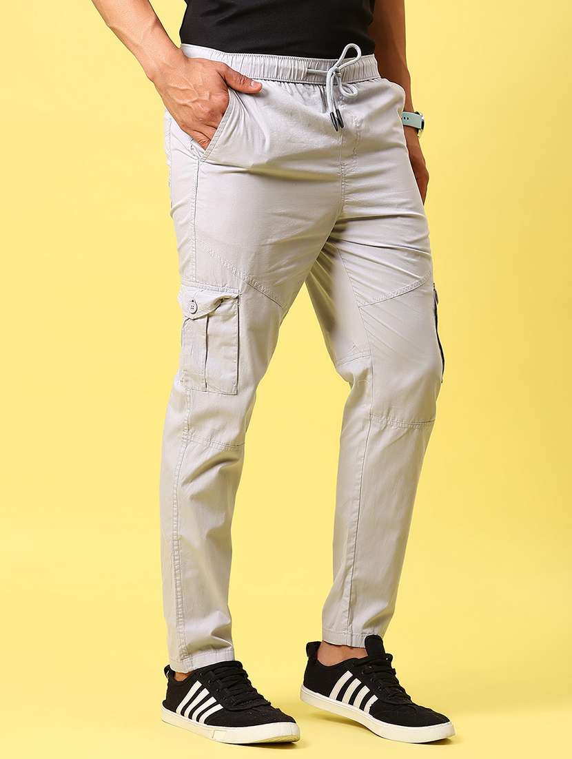 men solid mid rise regular fit cargo - 21906807 -  Standard Image - 3