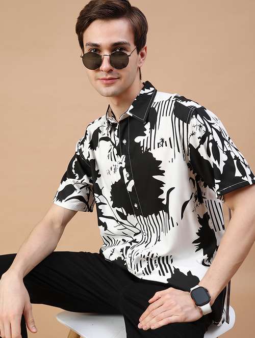 men printed collared short sleeve casual shirt - 21906809 -  Standard Image - 0