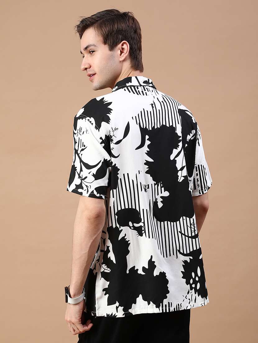 men printed collared short sleeve casual shirt - 21906809 -  Standard Image - 3