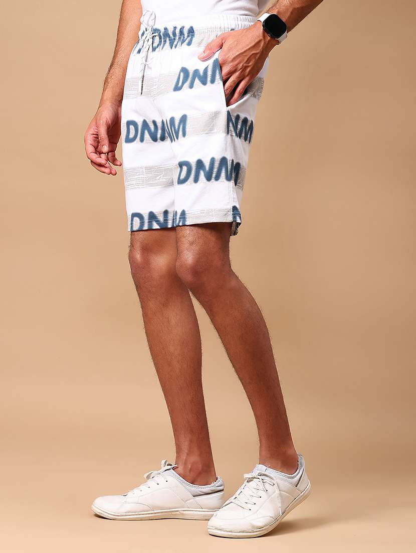 men's white printed casual shorts - 21906811 -  Standard Image - 3