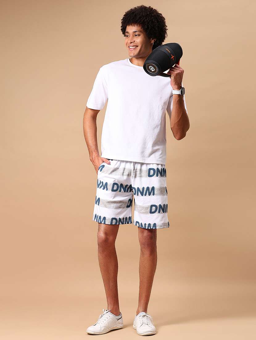 men's white printed casual shorts - 21906811 -  Standard Image - 5