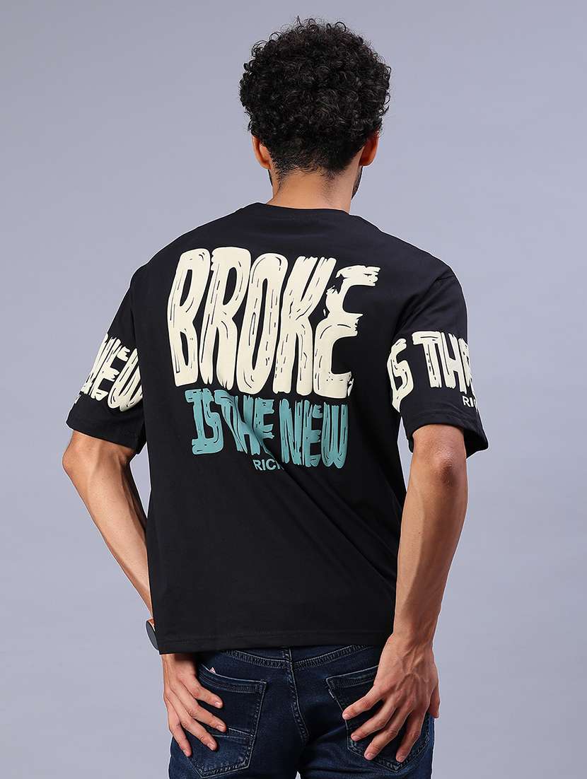 men typographic short sleeve loose fit t-shirt