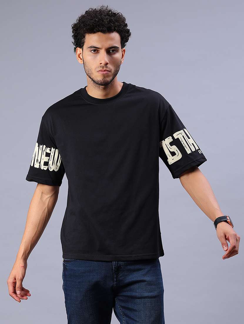 men typographic short sleeve loose fit t-shirt - 21906827 -  Standard Image - 3