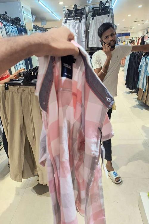 pink poly cotton casual shirt - 21906841 -  Standard Image - 0