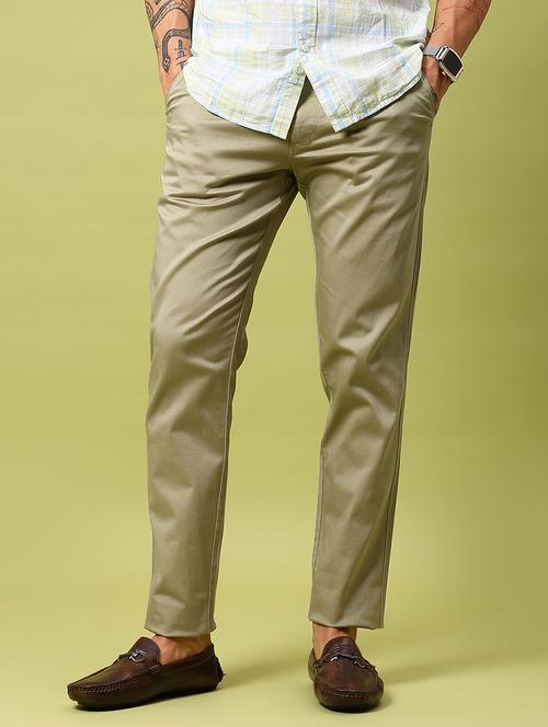 men solid mid rise straight fit chinos - 21906849 - Standard Image - 0