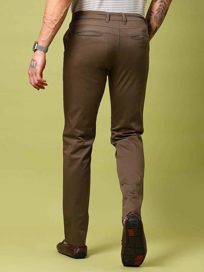 men solid mid rise slim fit chinos - 21906851 - Standard Image - 3