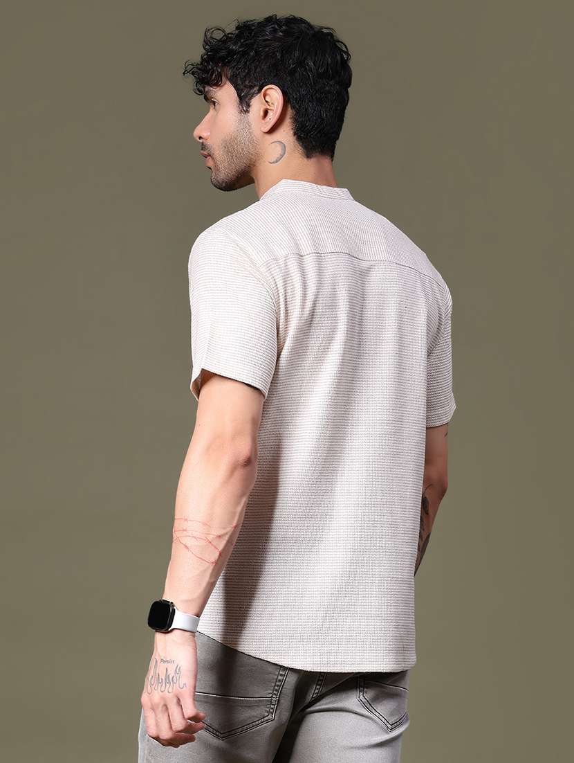 men self design short sleeve regular fit casual shirt - 21906862 -  Standard Image - 3