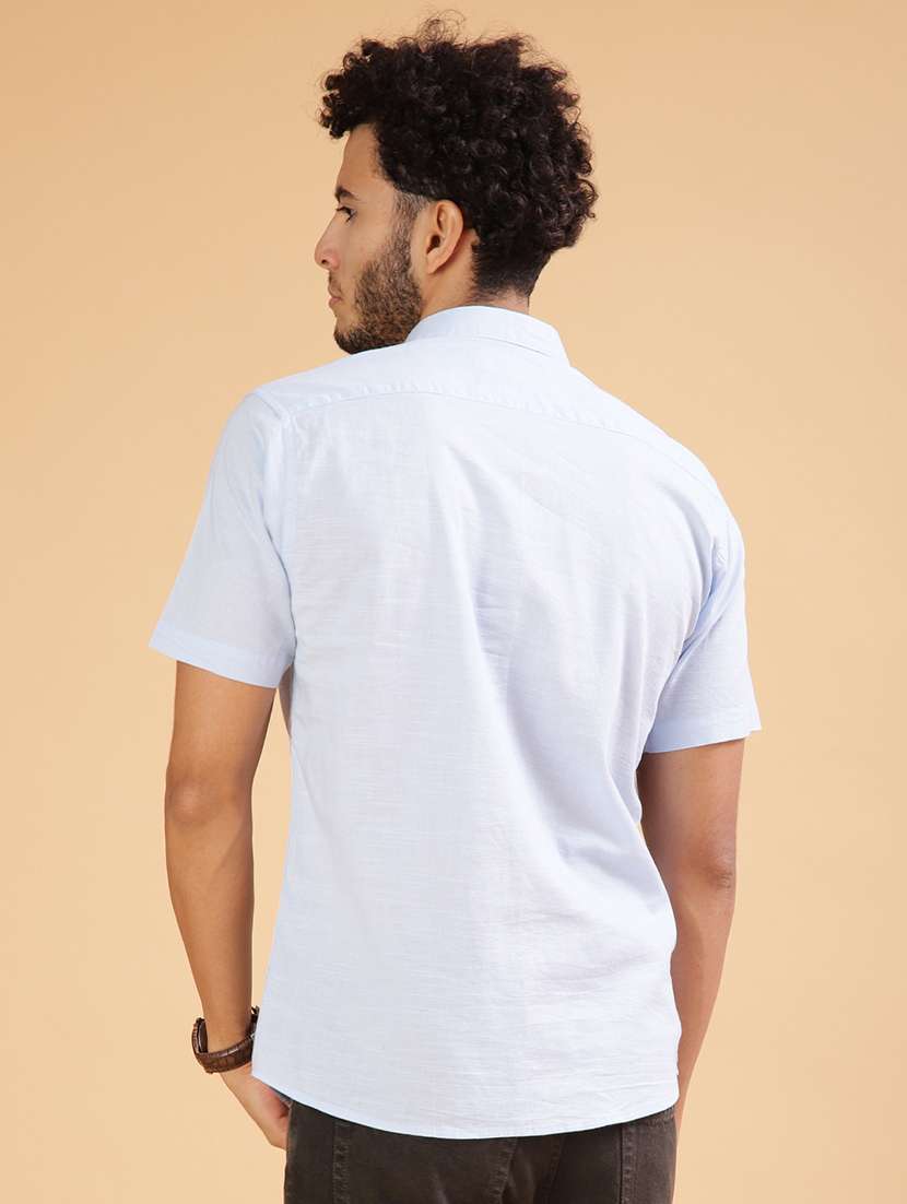 blue cotton casual shirt - 21906887 - Standard Image - 3