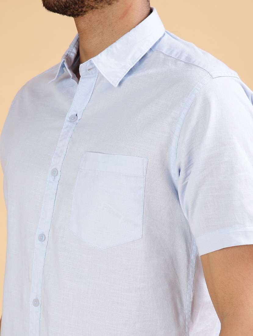 blue cotton casual shirt - 21906887 - Standard Image - 5