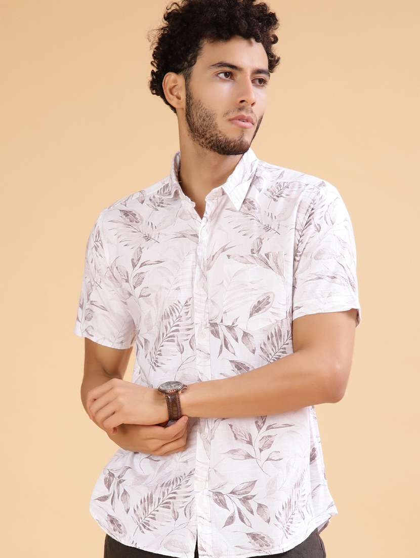 rust cotton casual shirt