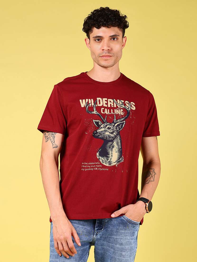 men printed short sleeve regular fit t-shirt