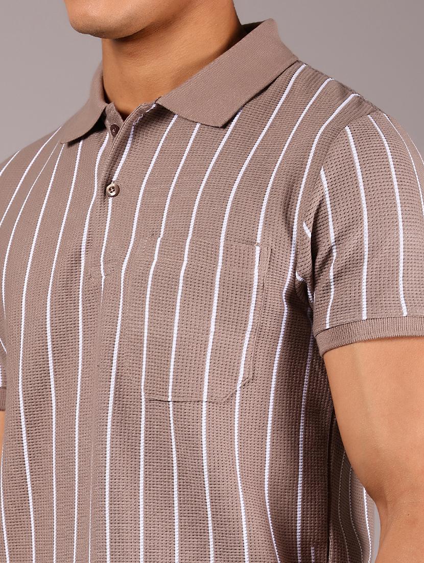 men striped short sleeve regular fit polo t-shirt - 21906914 - Standard Image - 3