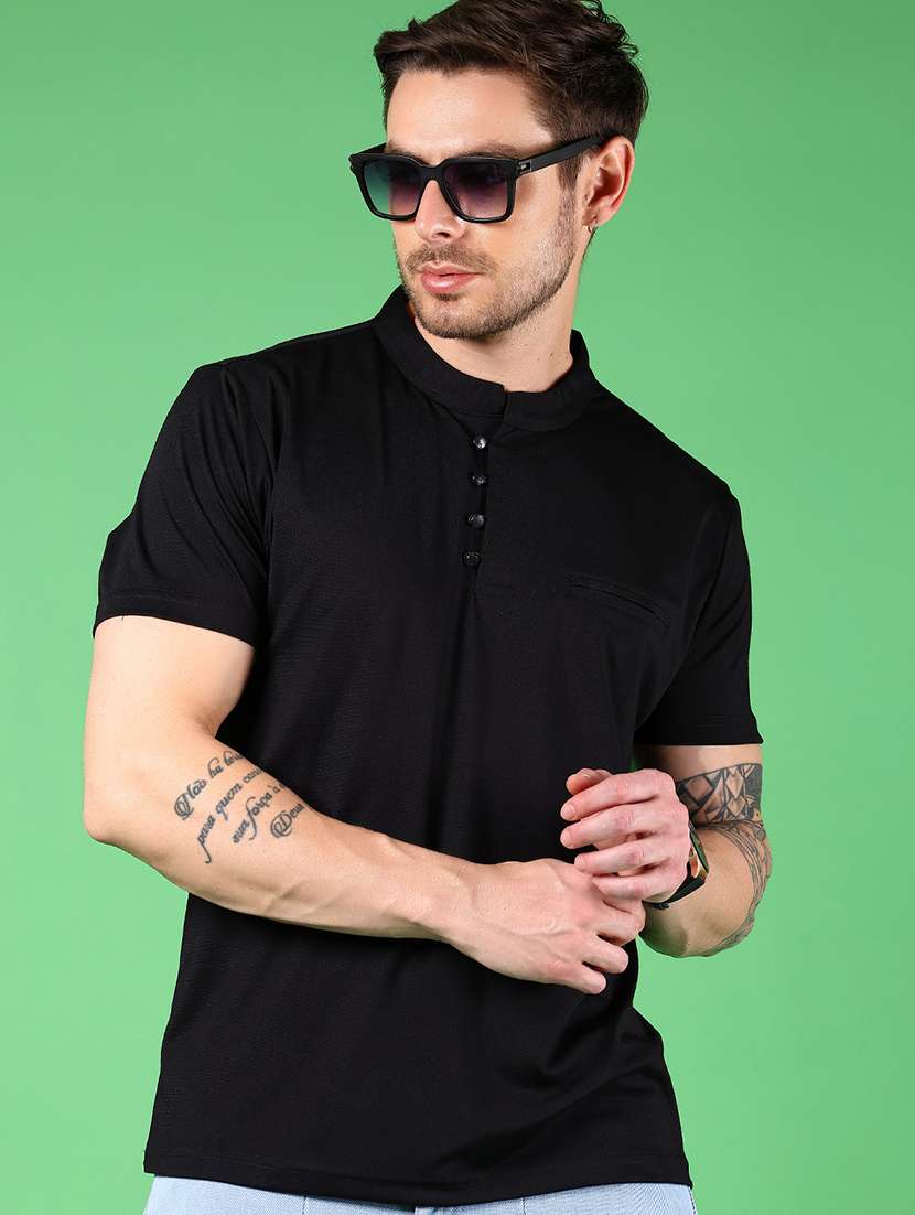 men solid short sleeve regular fit t-shirt
