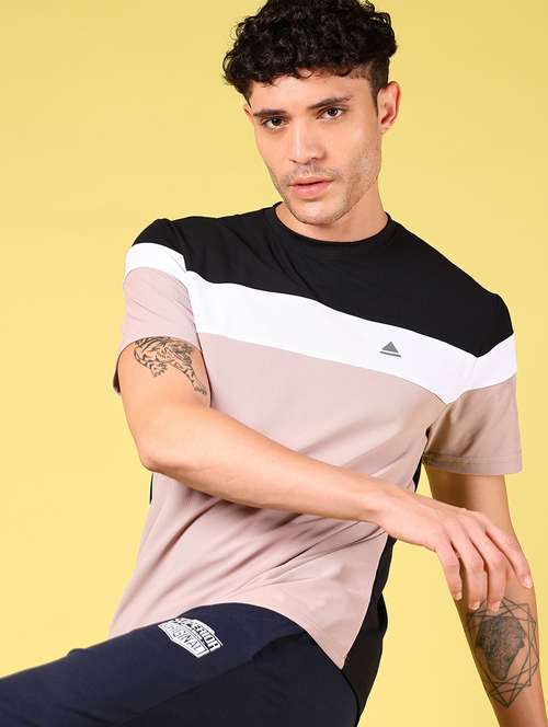 men color block short sleeve regular fit t-shirt - 21906925 -  Standard Image - 0