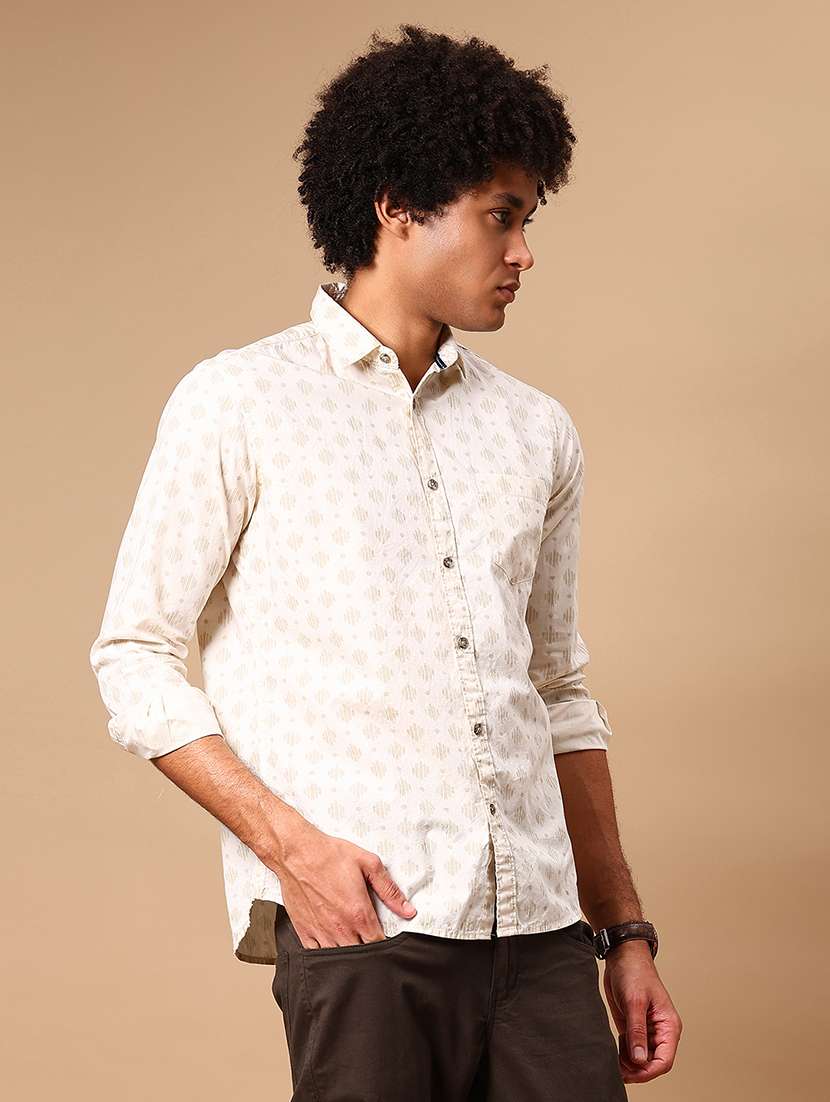 men printed long sleeve regular fit casual shirt - 21907012 -  Standard Image - 3