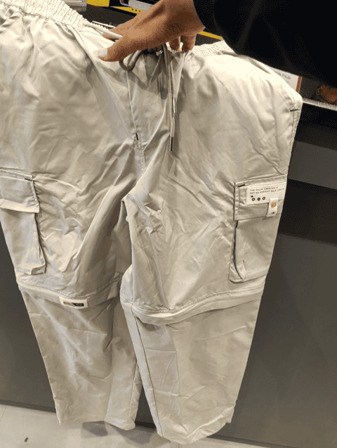 cream polyester casual trousers - 21907081 - Zoom Image - 0