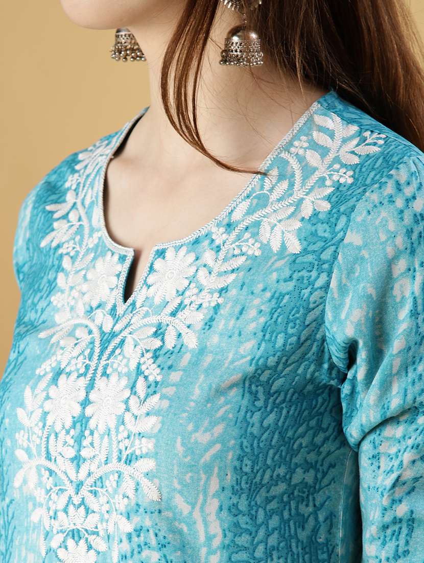 women printed three quarter sleeve kurti - 21907102 -  Standard Image - 5