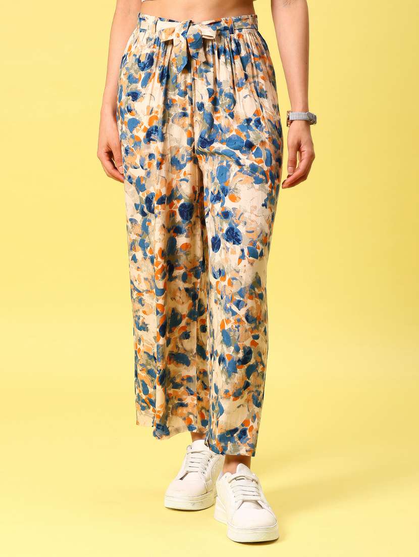 women printed mid rise straight palazzo - 21907126 -  Zoom Image - 0
