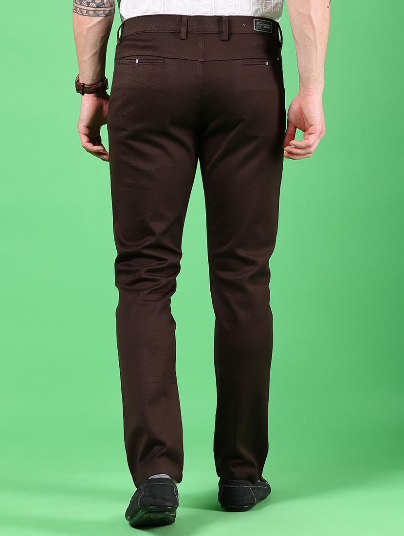 men solid md rise flat front casual chinos - 21907465 - Standard Image - 3