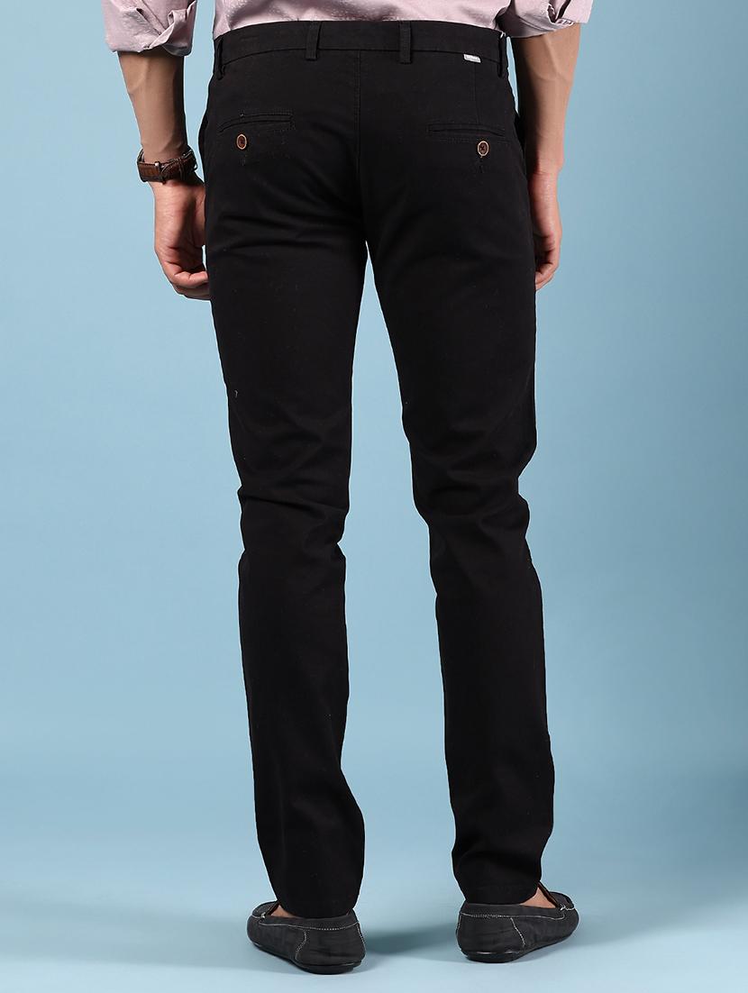 men solid md rise flat front casual chinos - 21907549 - Standard Image - 3