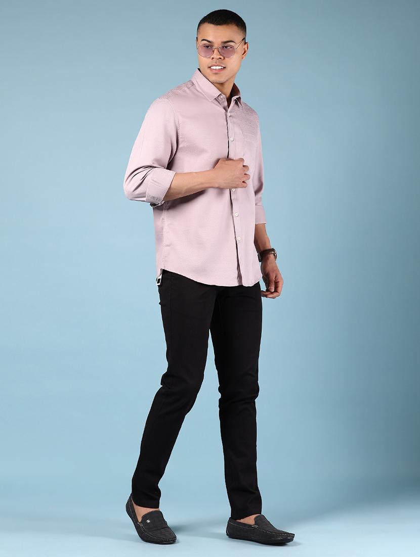 men solid md rise flat front casual chinos - 21907549 - Standard Image - 5