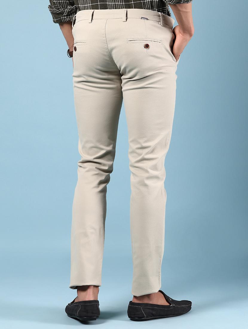 men solid md rise flat front casual chinos - 21907551 - Standard Image - 3