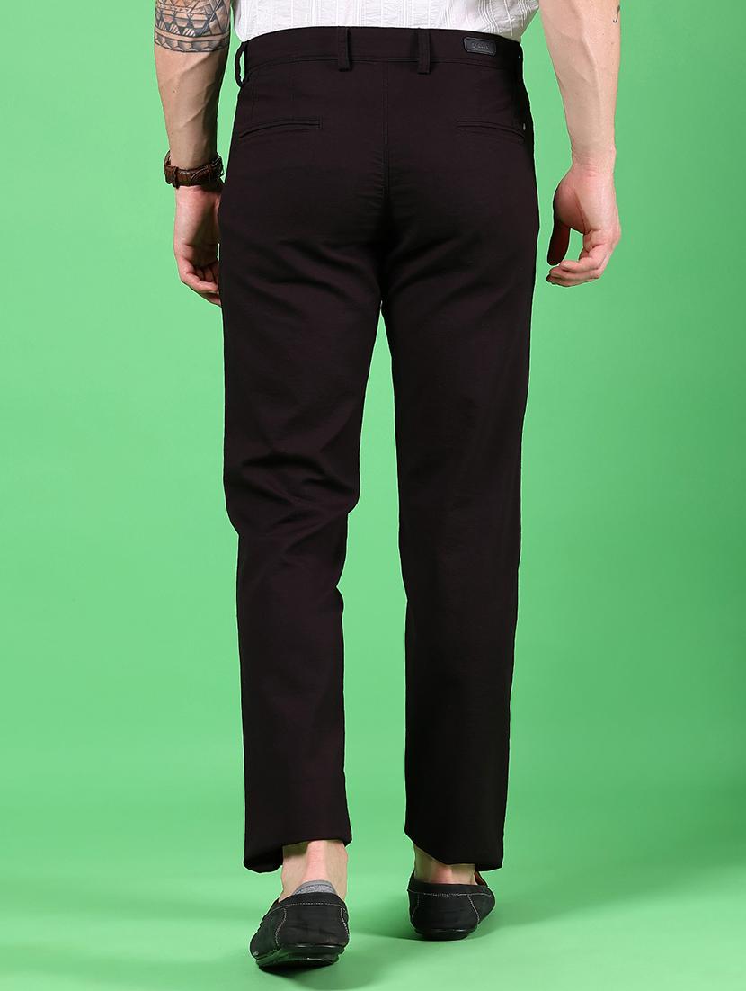men solid md rise flat front casual chinos - 21907587 - Standard Image - 3