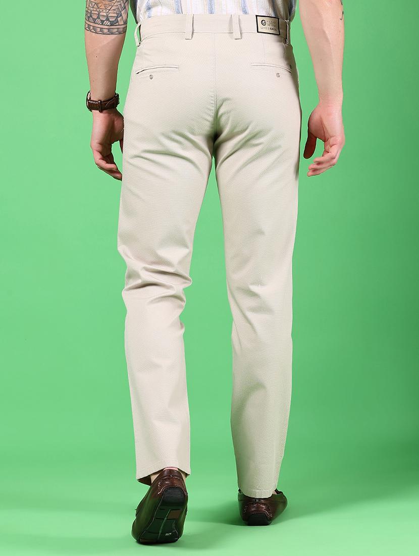 men solid md rise flat front casual chinos - 21907593 - Standard Image - 3