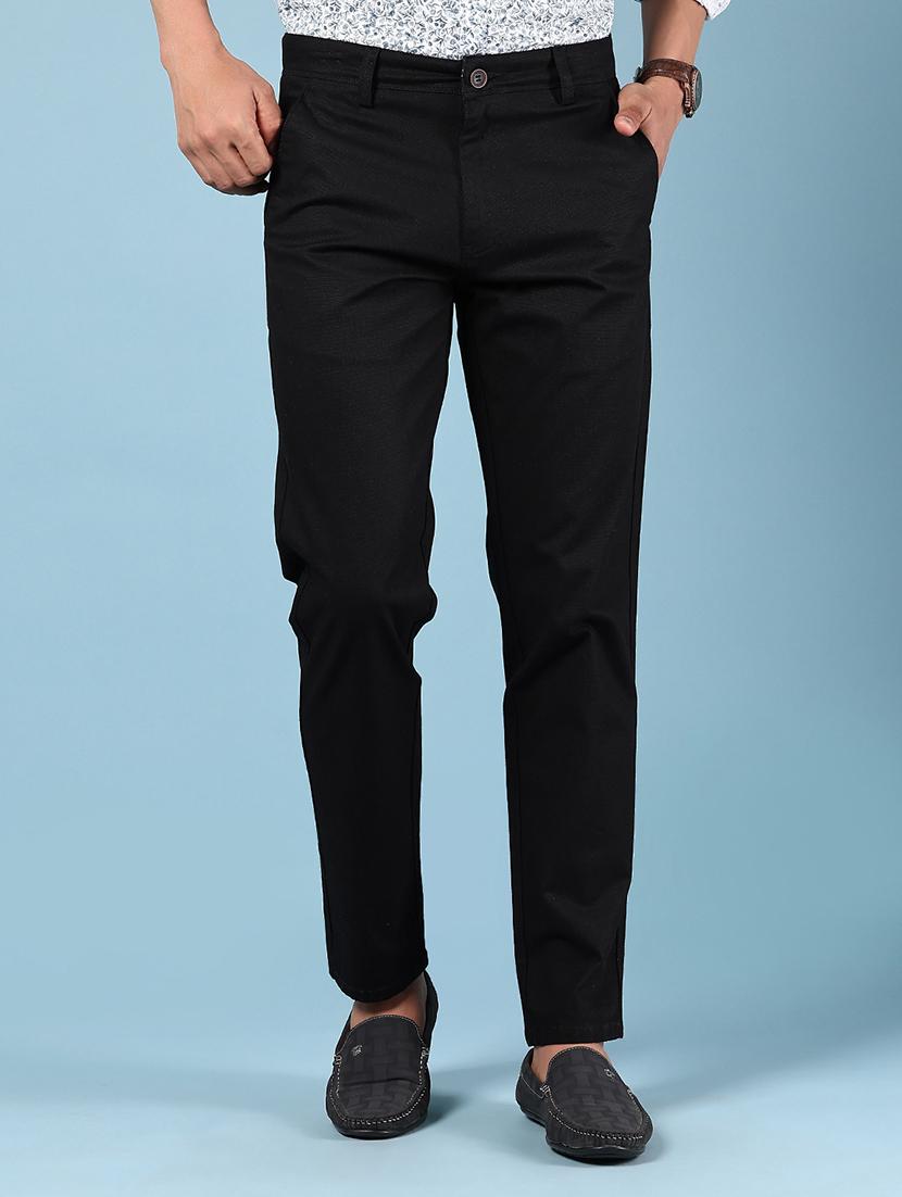 men solid md rise flat front casual chinos  - 21907594 -  Zoom Image - 0