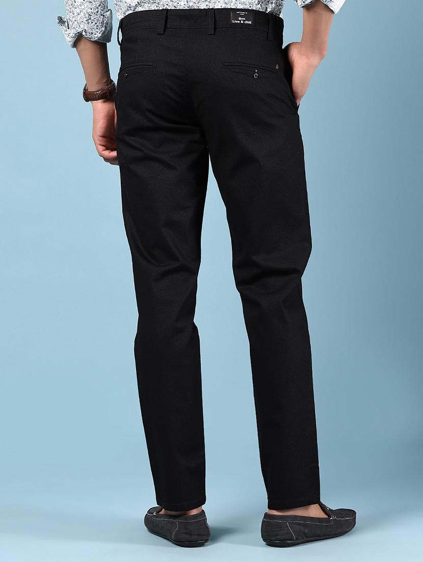 men solid md rise flat front casual chinos - 21907594 - Standard Image - 3