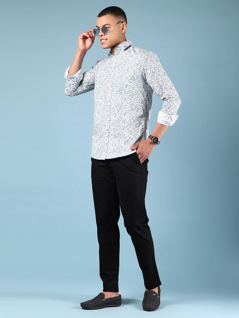 men solid md rise flat front casual chinos - 21907594 - Standard Image - 5