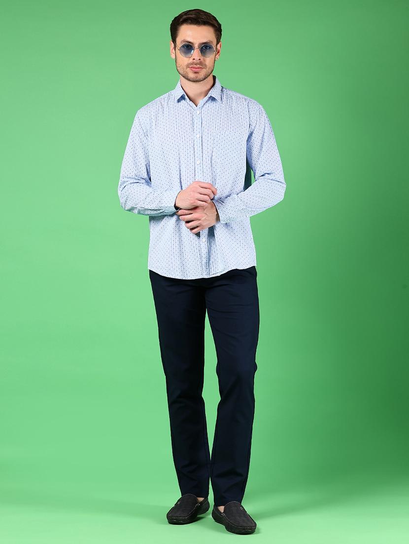 men solid md rise flat front casual chinos - 21907595 - Standard Image - 5