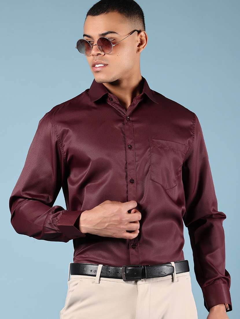 men solid long sleeve formal shirt
