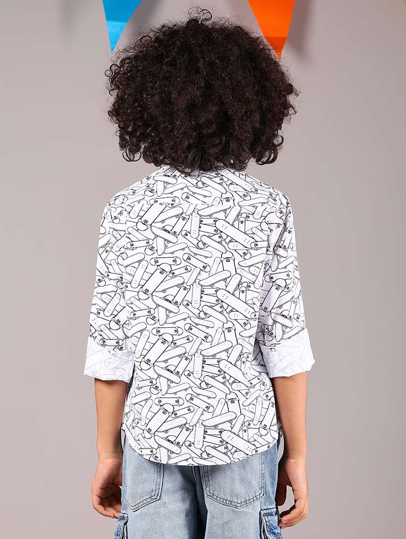 boys printed collared long sleeves shirt - 21907623 -  Standard Image - 3