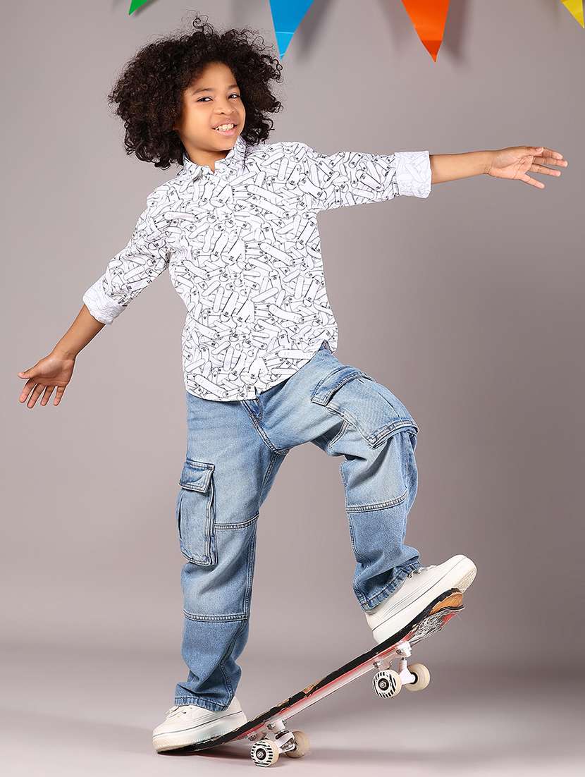 boys printed collared long sleeves shirt - 21907623 -  Standard Image - 5