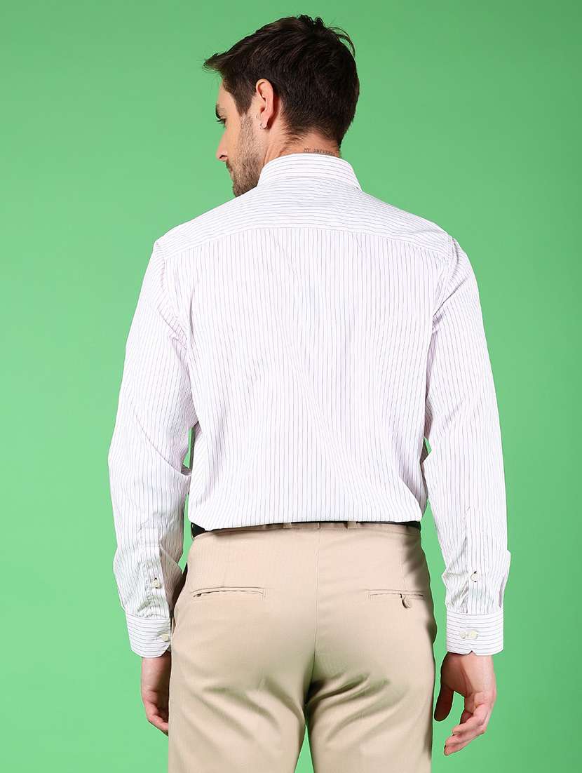 men striped collared long sleeve formal shirt - 21907627 -  Standard Image - 3